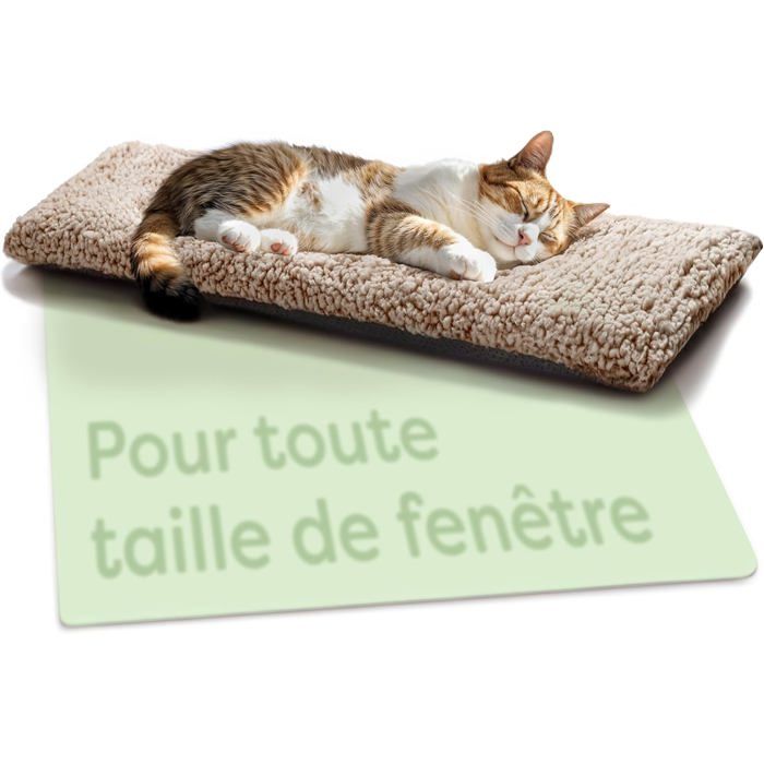 Comparer les prix de Coussin De Fenetre Pour Chat - Tapis De Lit Pour Chats Auto-Chauffante Sans Électricité 90X28Cm - Douce & Réduction Du Brui[ARB274]