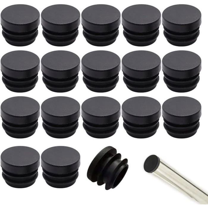 32 pièces Embouts ronds nervurés pour pieds tubulaires de meubles tables et chaises embouts détanchéité en tube rond YYV