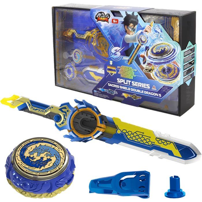 Infinity Nado Toupie Split Series - Sacred Shield Double Dragon S, Nado Jouet Enfant 5 6 7 8 9 10 11 12 Ans Garcon Fille | Lanceur d'épée. Toupie lumineuse en métal Infinity Nado Toupie Split Series - Sacred Shield Double Dragon S, Nado Jouet Enfant 5 6 7 8 9 10 11 12 Ans Garcon Fille | Lanceur d'épée. Toupie lumineuse en métal