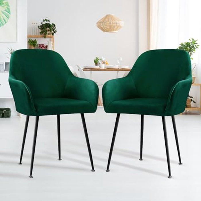 Ensemble de deux housses de fauteuil modernes en velours convenant à la salle à manger et à la cuisine