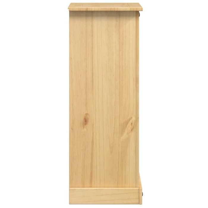 Table de chevet en bois de pin massif - vidaXL - 53x39x103 cm - Brun - 5 tiroirs - Poignées en métal