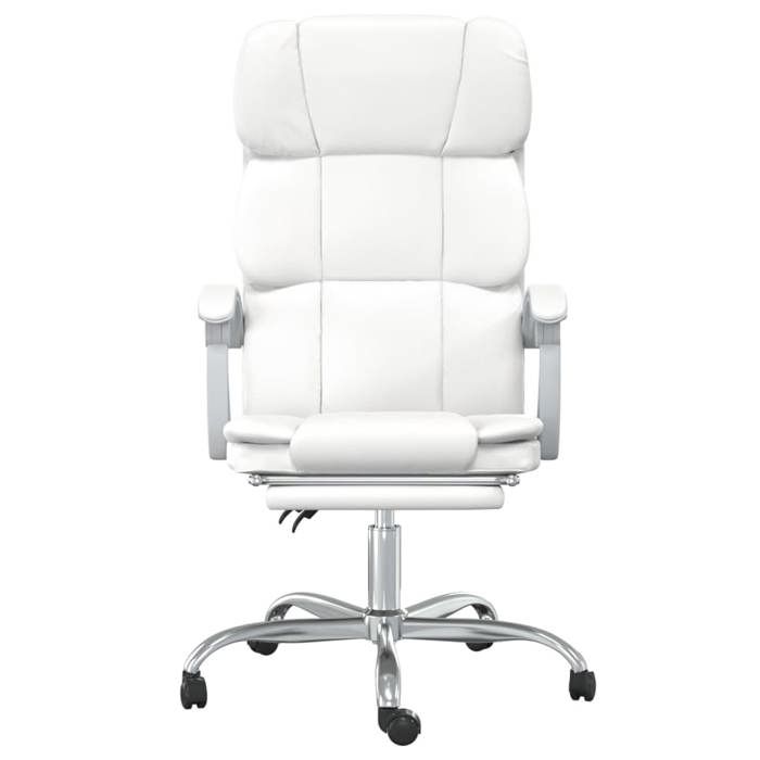 Fauteuil de bureau inclinable - CLARENCE - Blanc - Similicuir - 63x56x(1125-122) cm - Dossier réglable