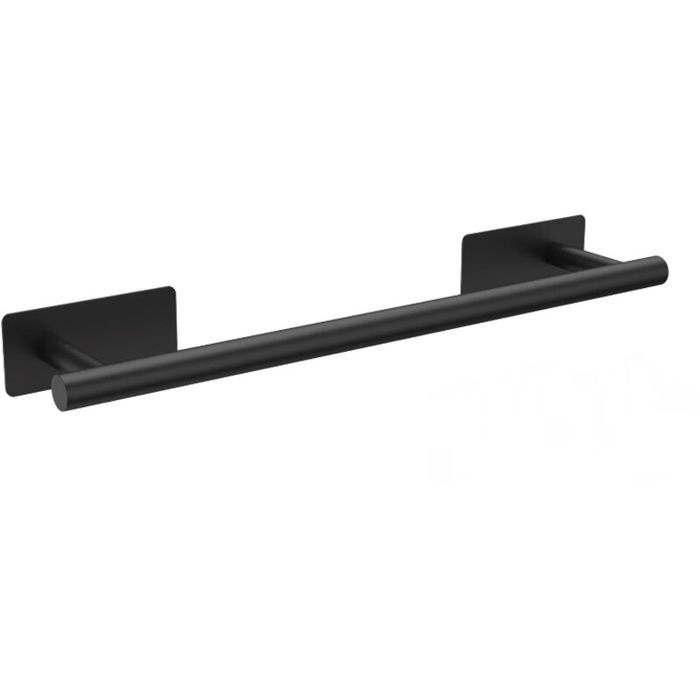 Porte-serviettes autocollant en acier inoxydable pour salle de bain robuste (noir 40 cm)