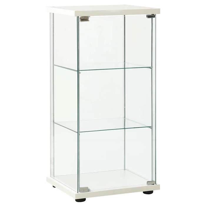 Armoire en verre trempé - JILIS - Blanc et transparent - 425x365x86 cm - Verre trempé 4 mm - 3 niveaux