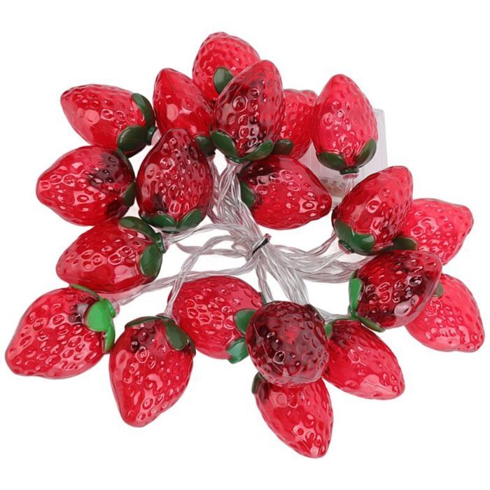 9.8ft 20LEDs Fruits Guirlande Lumineuse Piles Fraise Lampe Guirlande Lumineuse pour Les Fêtes De Nol