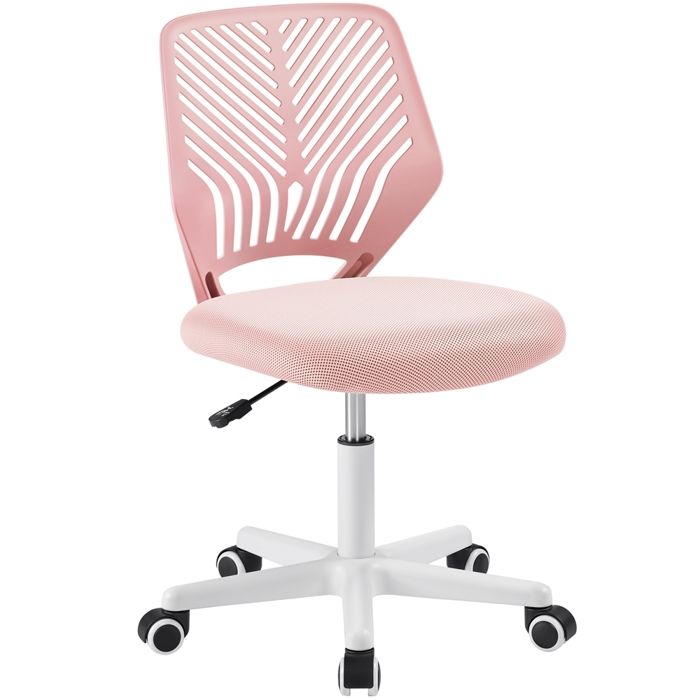 Yaheetech Chaise de Bureau Moderne à Roulettes Fauteuil de Bureau Ergonomique Réglable pour Travail Gaming Rose Yaheetech Chaise de Bureau Moderne à Roulettes Fauteuil de Bureau Ergonomique Réglable pour Travail Gaming Rose