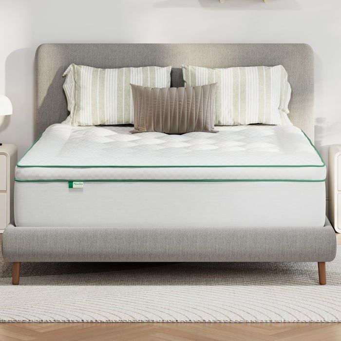 Novilla Surmatelas 140x200 cm - Épaisseur 5 cm - Matelassé Déperlant Effet Duvet - Bonnet Extensible 30 cm - Blanc