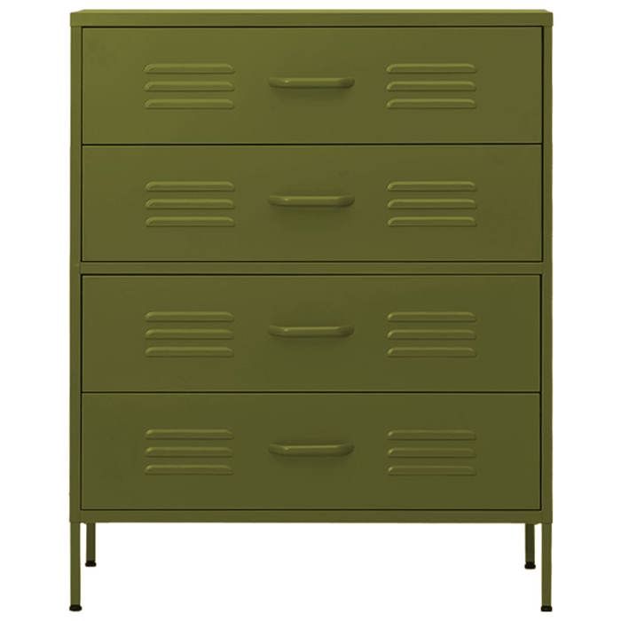 (8554)Moderne Commode Vert olive 80x35x1015 cm Acier poid:28 kg