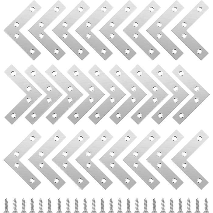 25 Pièces Équerres Plates Angle en L,Équerres angle en Acier Inoxydable ...