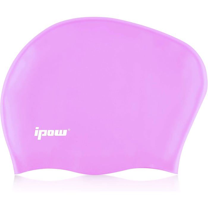 Bonnet de Bain Femme Extensible/Bonnet Piscine Femme Cheveux Long/Bonnet de Douche en Silicone Etanche pour Femmes/Hommes/Adultes