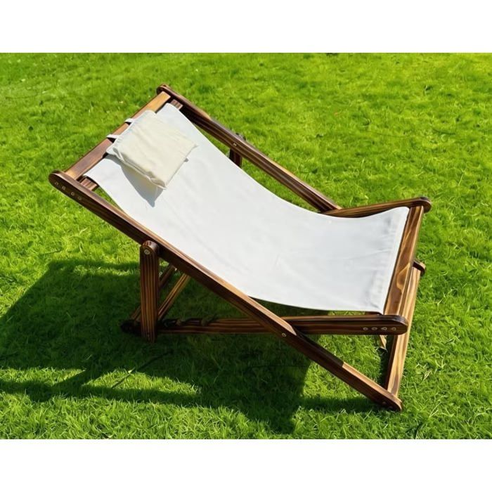 Chaise Longue En Bois Réglable En HauteurChaises Longues De Plage Extra-Larges Et Extra-LonguesChaises PliantesChaise Lon[BI22]