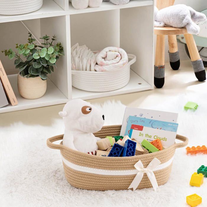 JeiibrZui Home - Panier de rangement en coton - 33 x 25 x 12 cm - 1 pièce - Noir et kaki - Panier tressé pour serviettes 0I082601 JeiibrZui Home - Panier de rangement en coton - 33 x 25 x 12 cm - 1 pièce - Noir et kaki - Panier tressé pour serviettes 0I082601