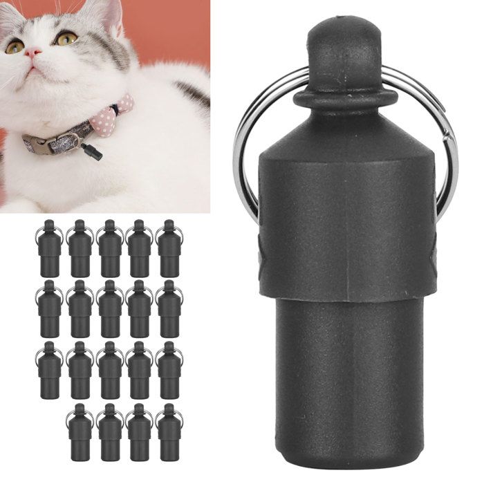 Tbest Étiquette pour animaux de compagnie 20pcs Étiquette Anti-perte Animaux de Compagnie Étiquette dAdresse animalerie sac Noire
