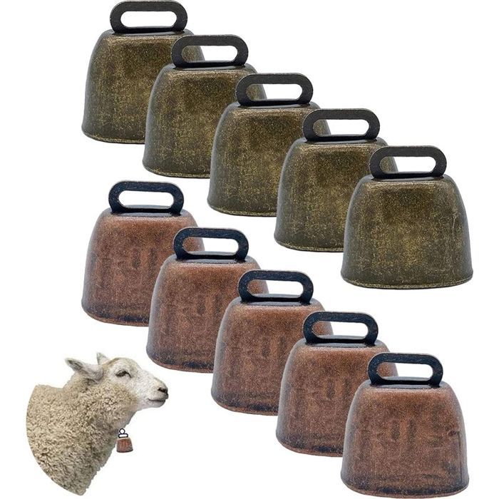 10PCS Vache Cheval Mouton Pâturage Cuivre Cloche de Vache Mouton Vache Cloches Clochette Vintage Bronze Cloche en Bronze pour Po