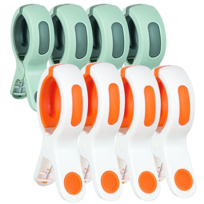 8 Pièces Grandes Pince Serviette Plage Durable Grosse Pince à Linge Pince Plastique Clip de Brise-Vent pour Bains de Soleil