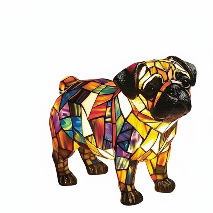 1 Pièce - Lampe de nuit Chien - Art Animalier - Figurine Lumineuse en Résine - Décoration de Bureau - Havanais