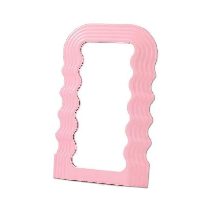 Miroir mural rectangulaire décoratif - Design ondulé rose rétro baroque Verre de haute qualité indéformable - 25.4 x 40.6 cm