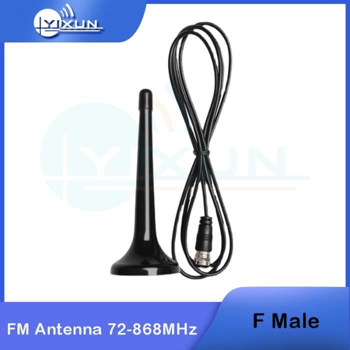 Ancable Antenne radio FM, antenne télescopique intérieure 75 Ohm, type F, connecteur mâle avec adaptateur pour radio de table, HiFi, récepteur stéréo AV Mini