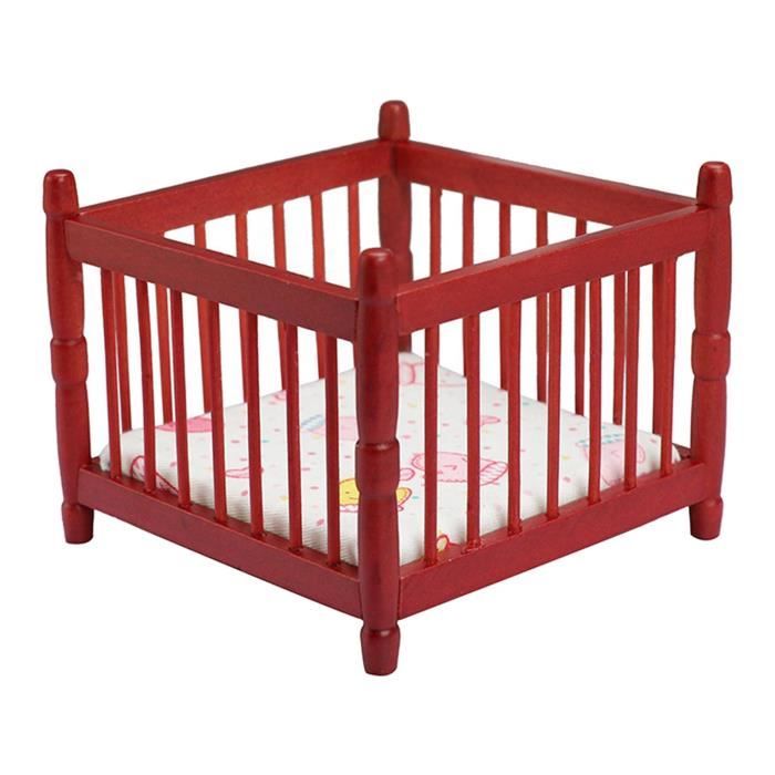 Maison De Poupee Miniature En Bois Lit Bebe Playset Playset Pour Enfants Jouet Filles Cadeaux Cdiscount Jeux Jouets