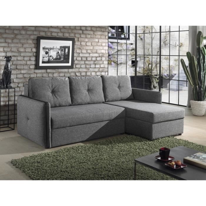 Canapé Dangle Modulable Convertible Gris En Tissu Rome
