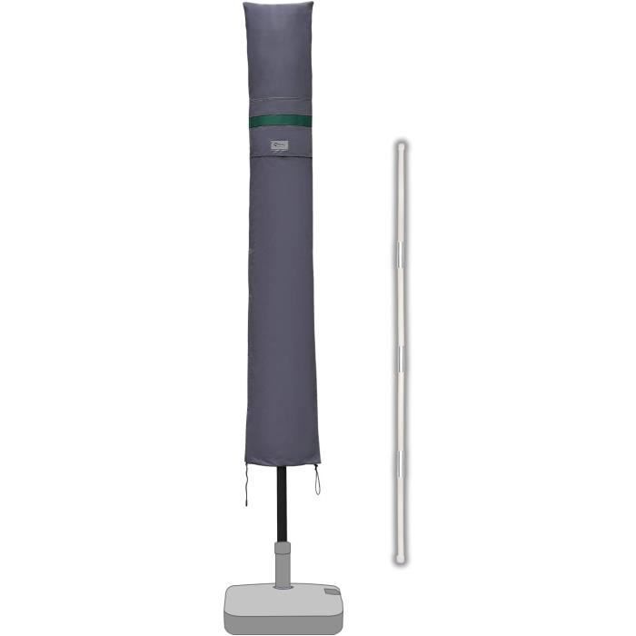 URPIZY Housse De Protection Parasol Déporté 190x50cm Kaki - Résistante Intempéries, UV, Vent & Neige