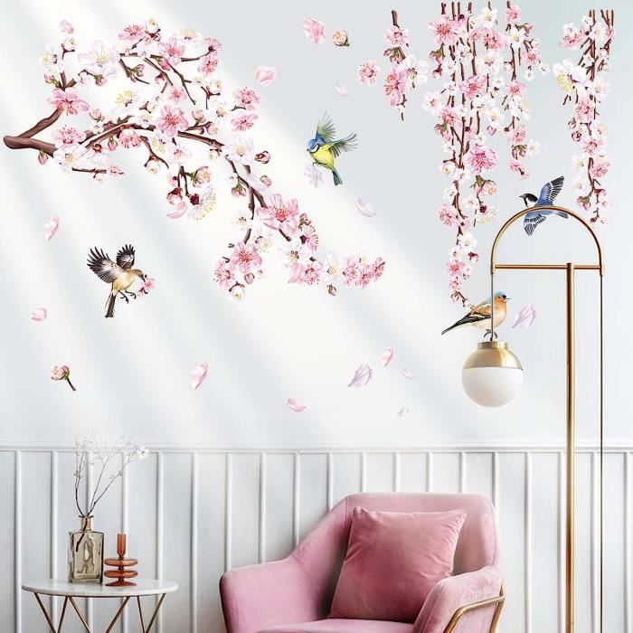 Autocollant Mural Fleurs De Cerisier Rose - decalmile - Contemporain ...