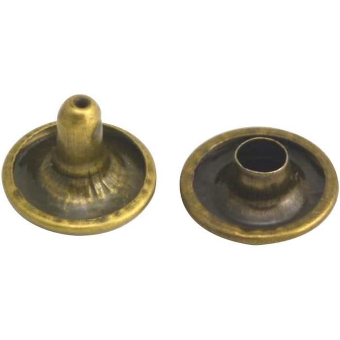 Lot de 100 rivets tubulaires en métal à double capuchon Bronze 10 mm et ...