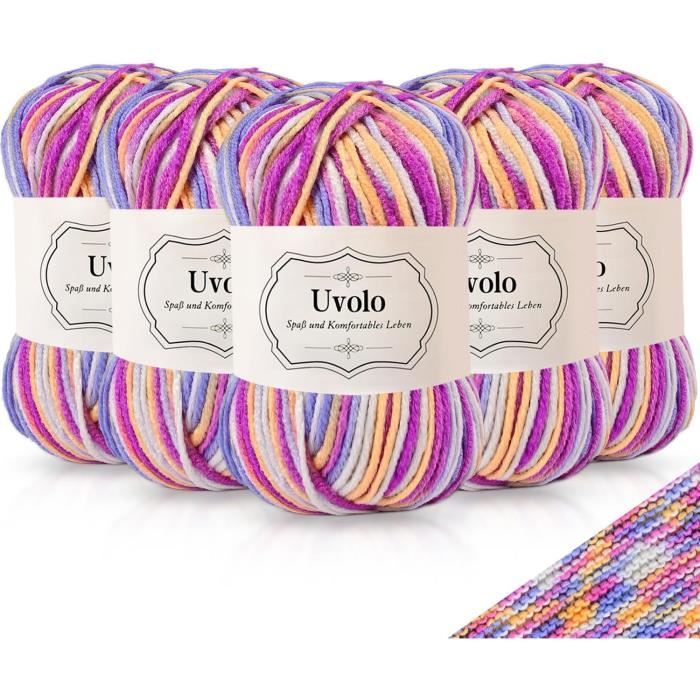 Pelotes de laine,Fil à tricoter en laine 25 couleurs Fil de coton fin
