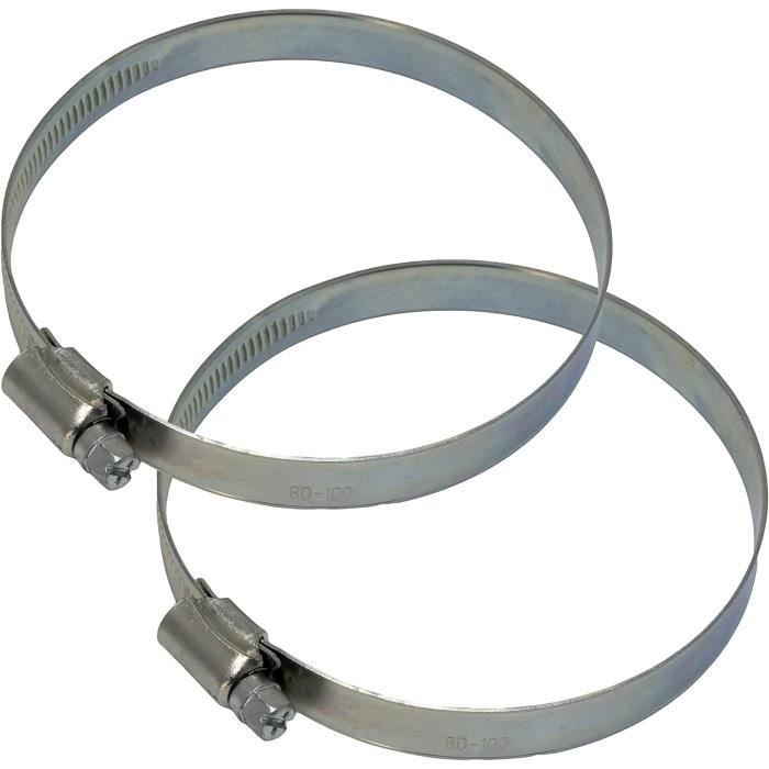 Lot De 5 Colliers De Serrage Vis En Inox A2 - Taille 80x100mm, Bande 12mm - Fabrication Française