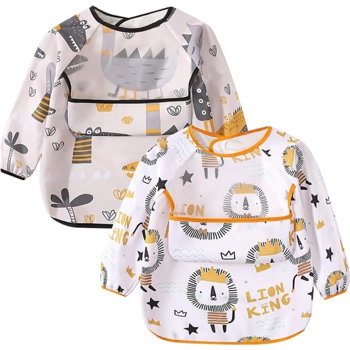 8 Bavoirs Bébé Imperméables + 2 Débarbouillettes En Mousseline - Coton Doux, Boutons Pression - 0 à 36 Mois