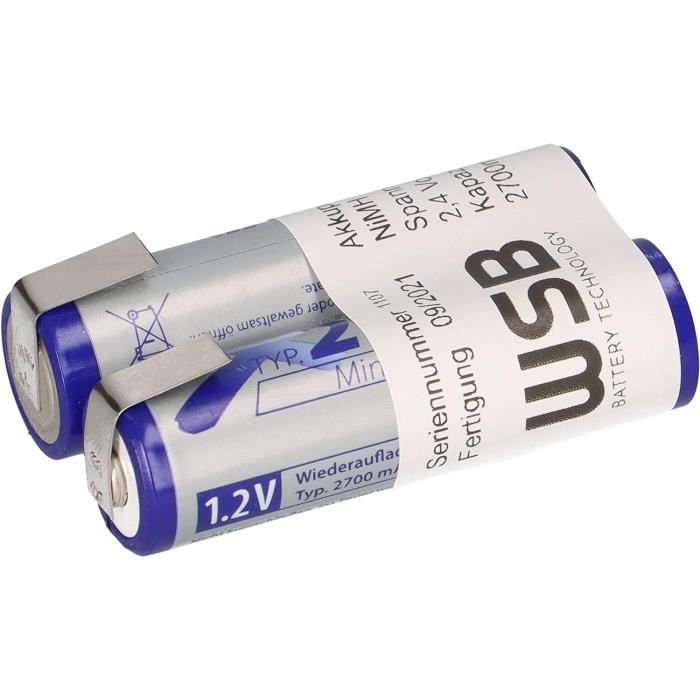 Lot De 2 Piles Rechargeables AA 9,6V 2800mAh Avec Prise SM-2P Et Câble USB – Pour Voitures Et Bateaux RC