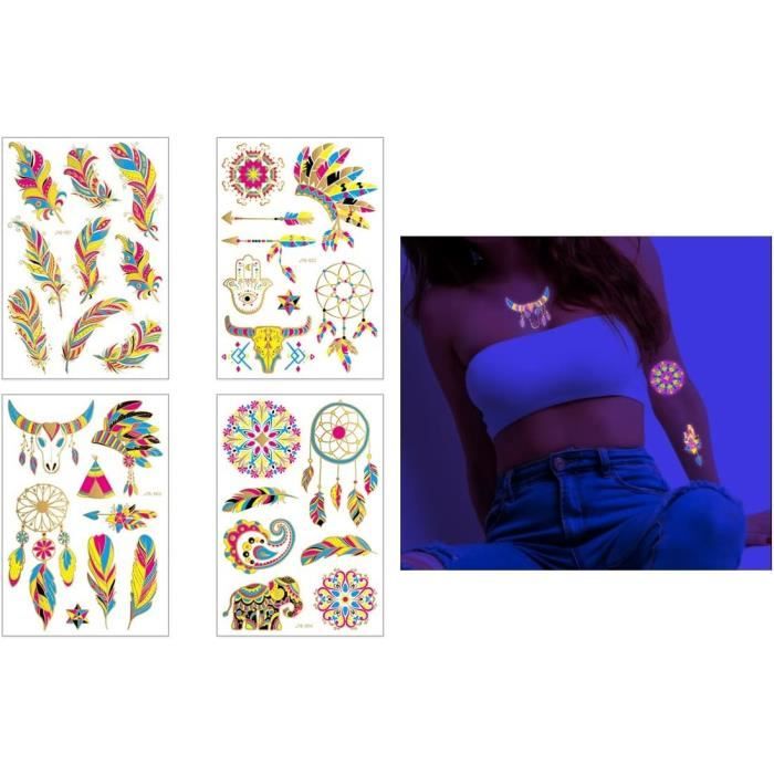 30 Feuilles De Tatouages D'halloween, Tatouages Temporaires