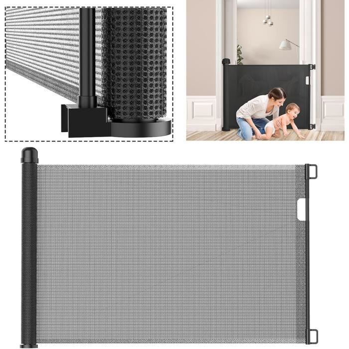 Comparer les prix de Barrière d'escalier extensible pour bébés et chiens - LILIIN - PVC - Noir - 300 cm