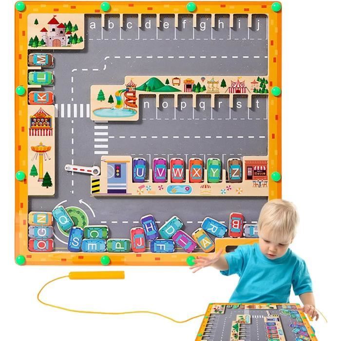 Jeux Magnetique Enfant Labyrinthe Magnétique Alphabet En Bois - Jeu Jeux Magnetique Enfant Labyrinthe Magnétique Alphabet En Bois - Jeu