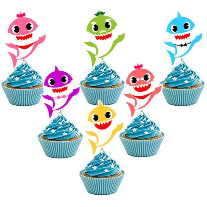 30 Morceaux De Requin Cupcake Toppers Shark Theme Party Bricolage Shark Famille Baby Shower De Fete D Anniversaire Yu454 Cdiscount Maison