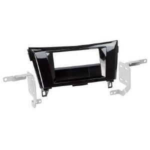 Facade autoradio 1DIN compatible Nissan QASHQAI ap14 noir laque - avec vide poche