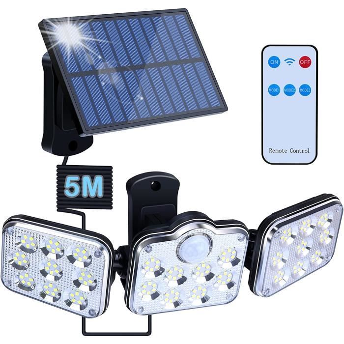 Sararoom 2 Pack 400w Solaire Exterieur Lampadaire-720 LED DéTecteur De Projecteur LED Jardin