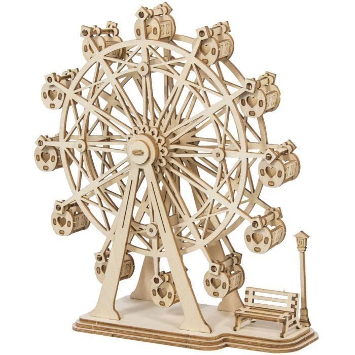 Puzzle 3D Grande Roue en Bois - ROBOTIME - 120 Pièces - Architecture et monument - Mixte - A partir de 7 ans