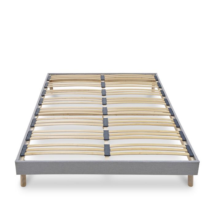 Sommier à lattes bois Capitole 140x190 cm - Tri-lattes ergonomiques - Gris clair Sommier à lattes bois Capitole 140x190 cm - Tri-lattes ergonomiques - Gris clair