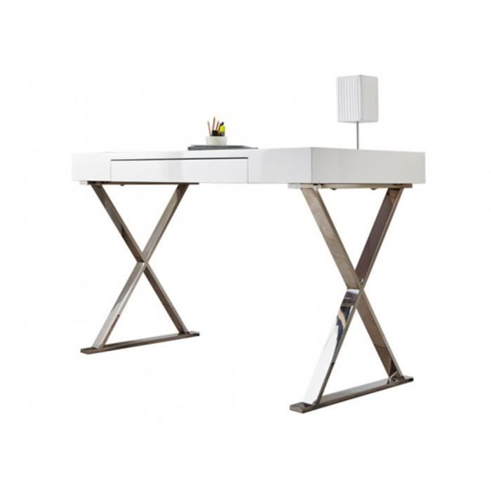 Bureau Design En Mdf Coloris Blanc Laque 100 Cm Achat Vente Bureau Bureau Design En Mdf Coloris Soldes Sur Cdiscount Des Le 20 Janvier Cdiscount