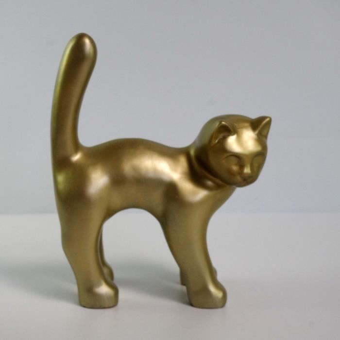 Décoration statuette chat résine H 15cm - Centrakor