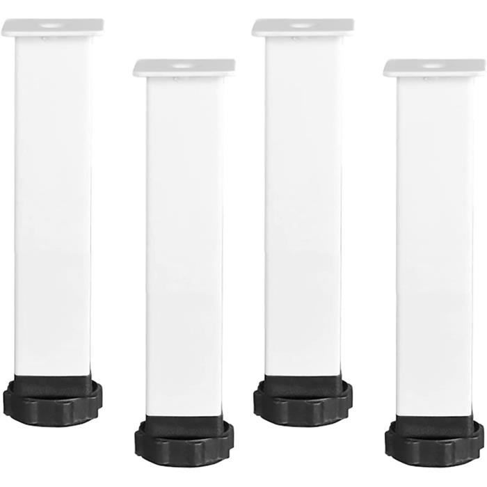 Lot de 4 niveleurs de meubles réglables, pieds de table, base noire