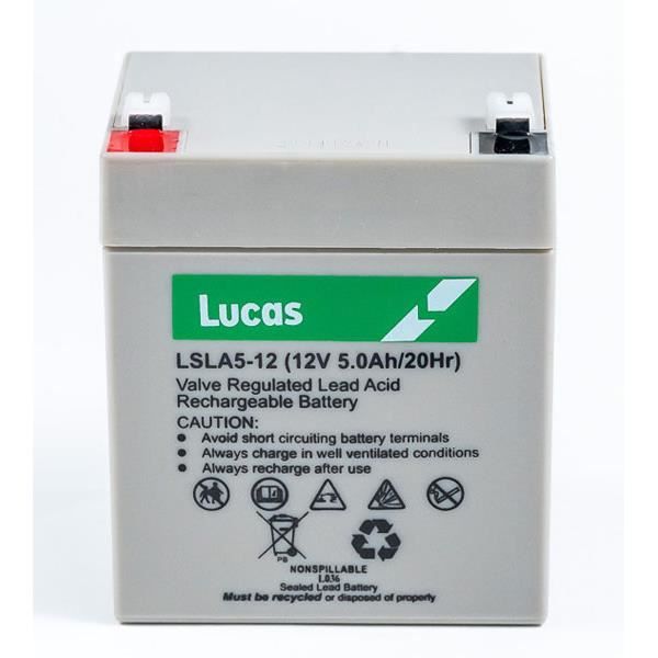 Batterie Plomb Etanche Stationnaire Lucas VRLA AGM LSLA5-12 12V 5Ah