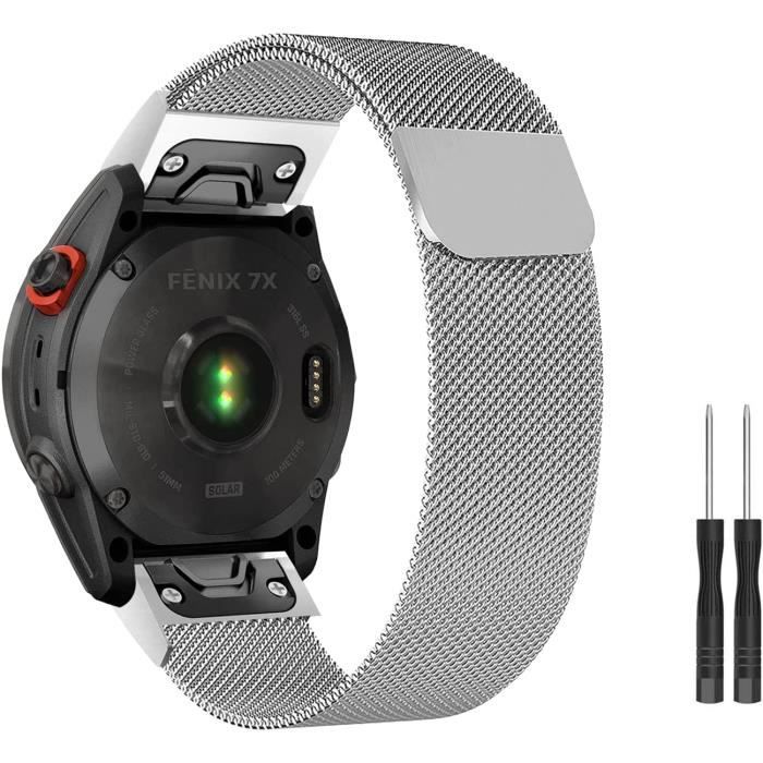 Bracelet acier Garmin Fenix ​​​​5x / 6x (argent) 