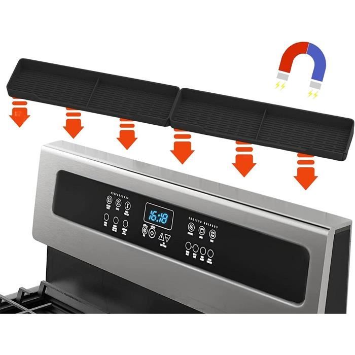 Étagère magnétique pour larrière du poêle - Noir - Meuble de cuisine