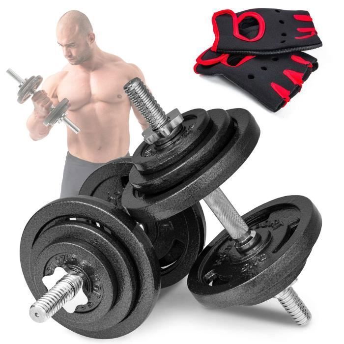 Machine Musculation Bad Company Lot De 60 Kg 2 Barres De 40 Cm, 4 Rondelles De 1 E 734987 Haltère Réglable