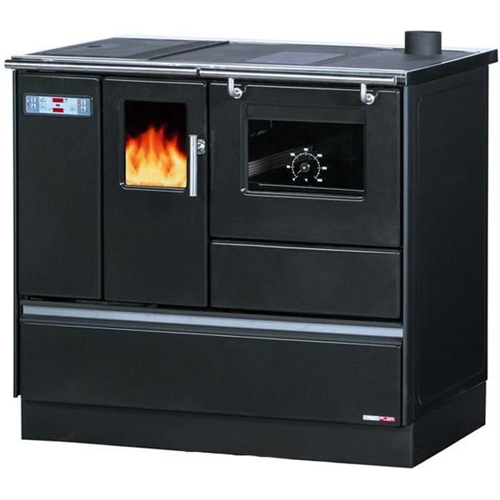 Cuisinière Granulés Chauffage seul - SANNOVER THERMIQUE - 8 kW - Gris anthracite - Programmation hebdomadaire