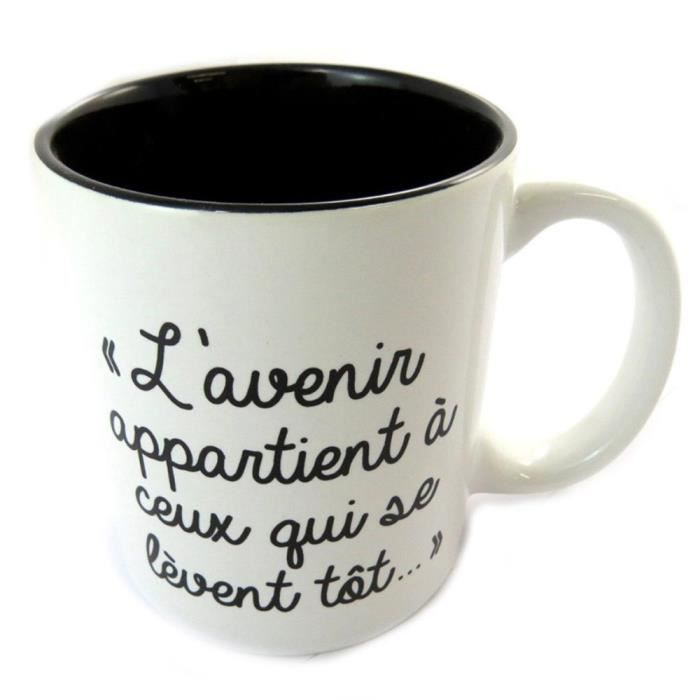 Mug Noir Et Blanc Avec Citation Avenir Cdiscount Maison