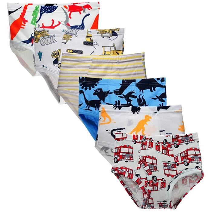 Lot De 6 Culottes Garçon Growth Pal - 100% Coton Doux - Sous-Vêtements Tout-Petit - Neuf Avec Étiquettes