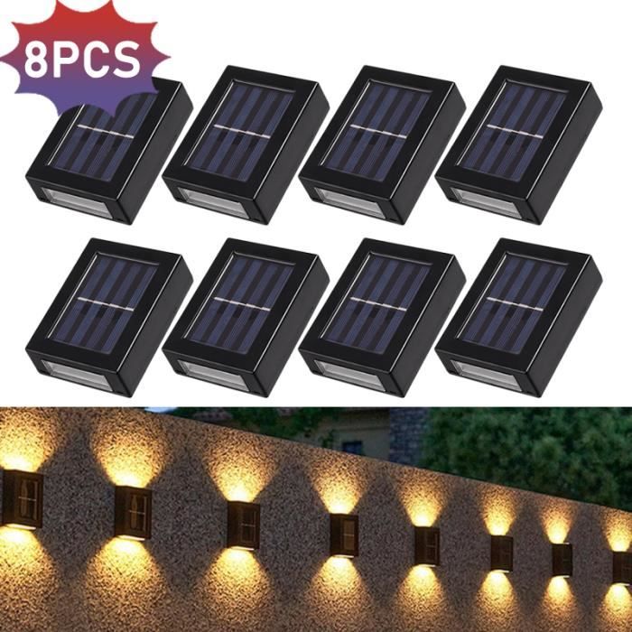 8 pièces-chaud  Applique Murale Solaire À Led Luminaire Dextérieur Idéal Pour Un Jardin Une Clôture Un P